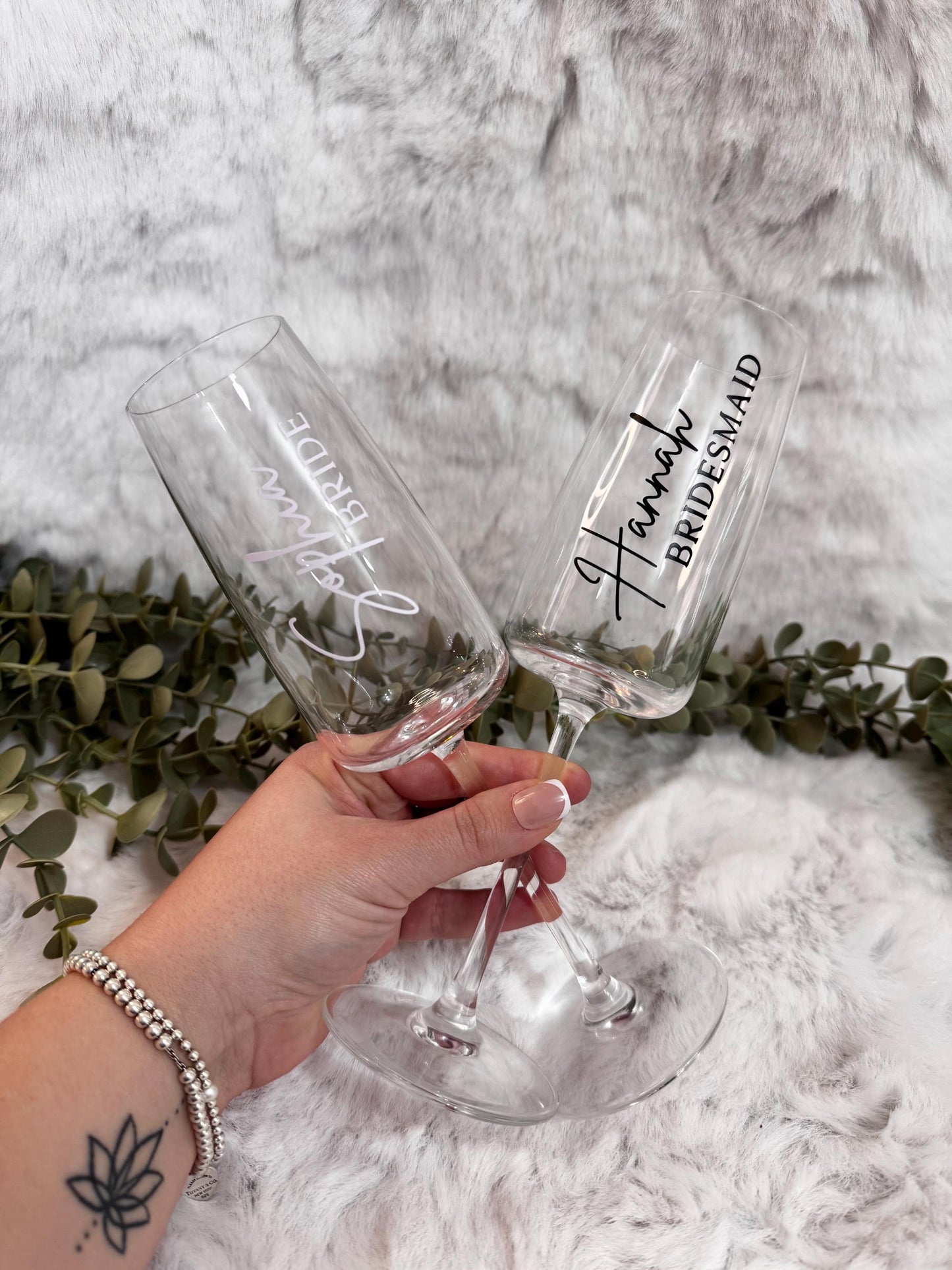 Wedding flutes, Personalised champagne flute, Wedding glasses