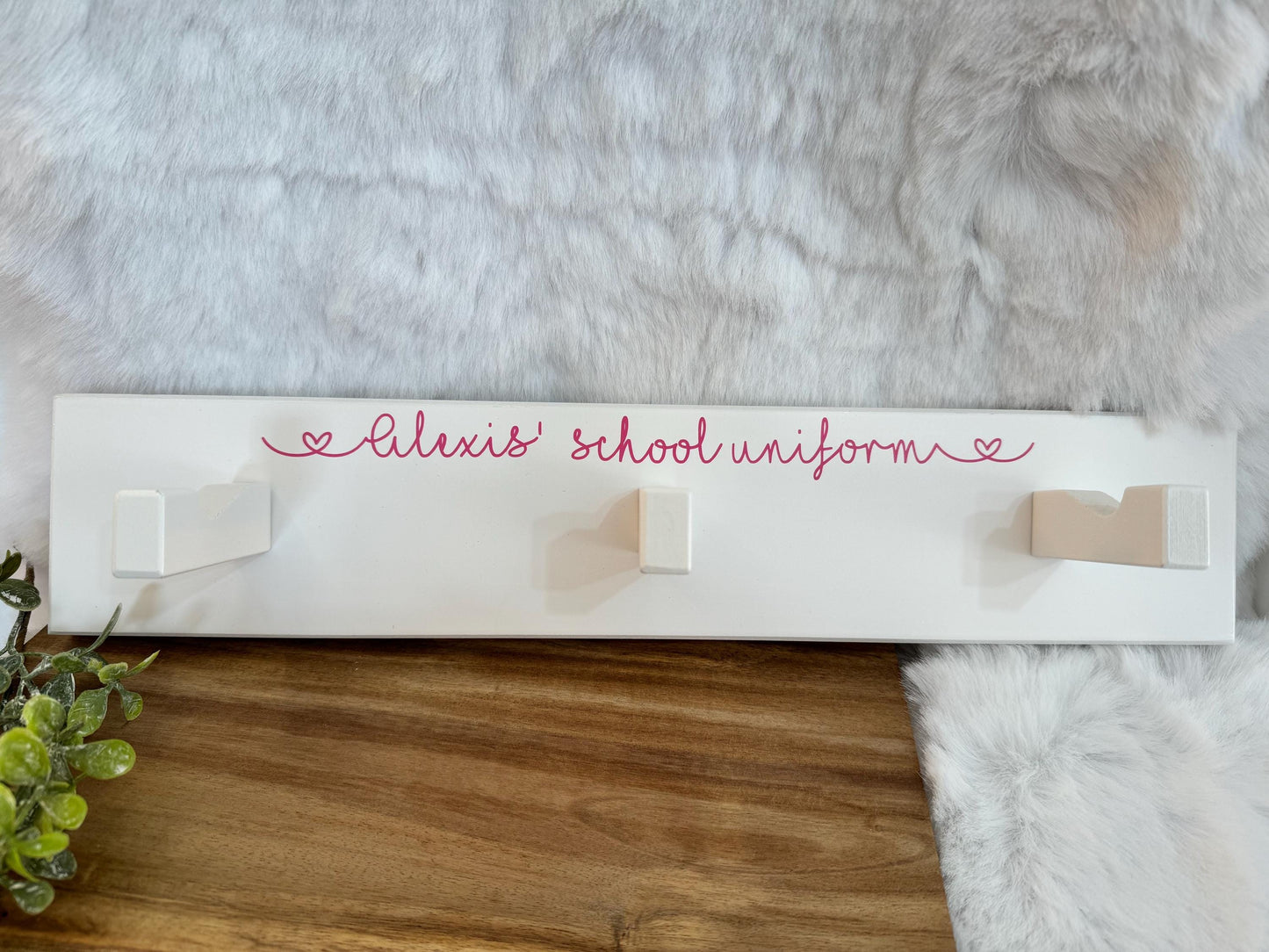 Personalised school uniform hook for children