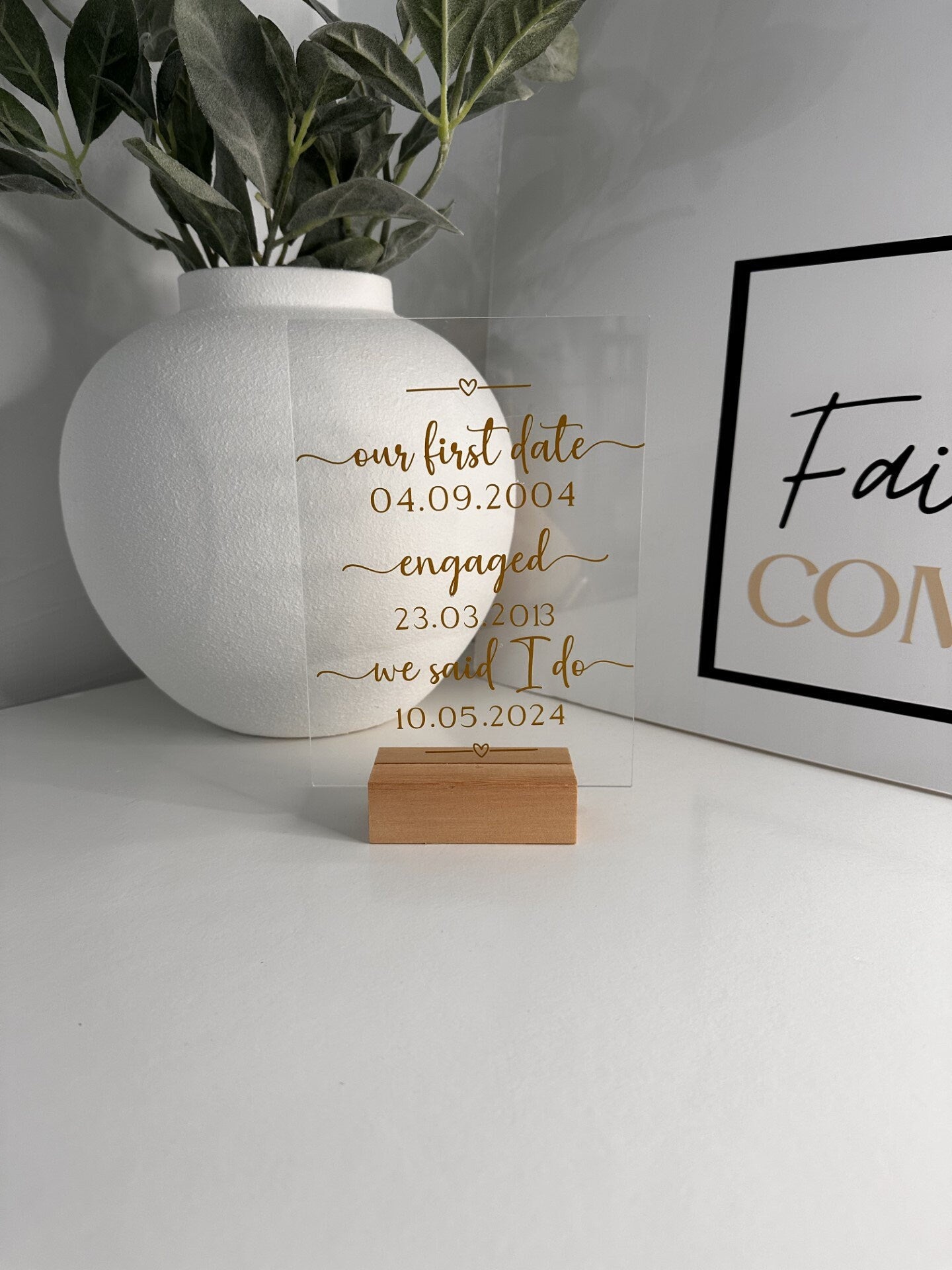 Personalised wedding gift | Acrylic plaque | Anniversary Gift