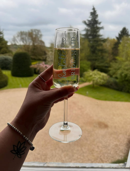Wedding flutes, Personalised champagne flute, Wedding glasses