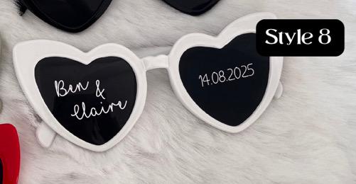 Wedding sunglasses, wedding photo prop, wedding day, memento