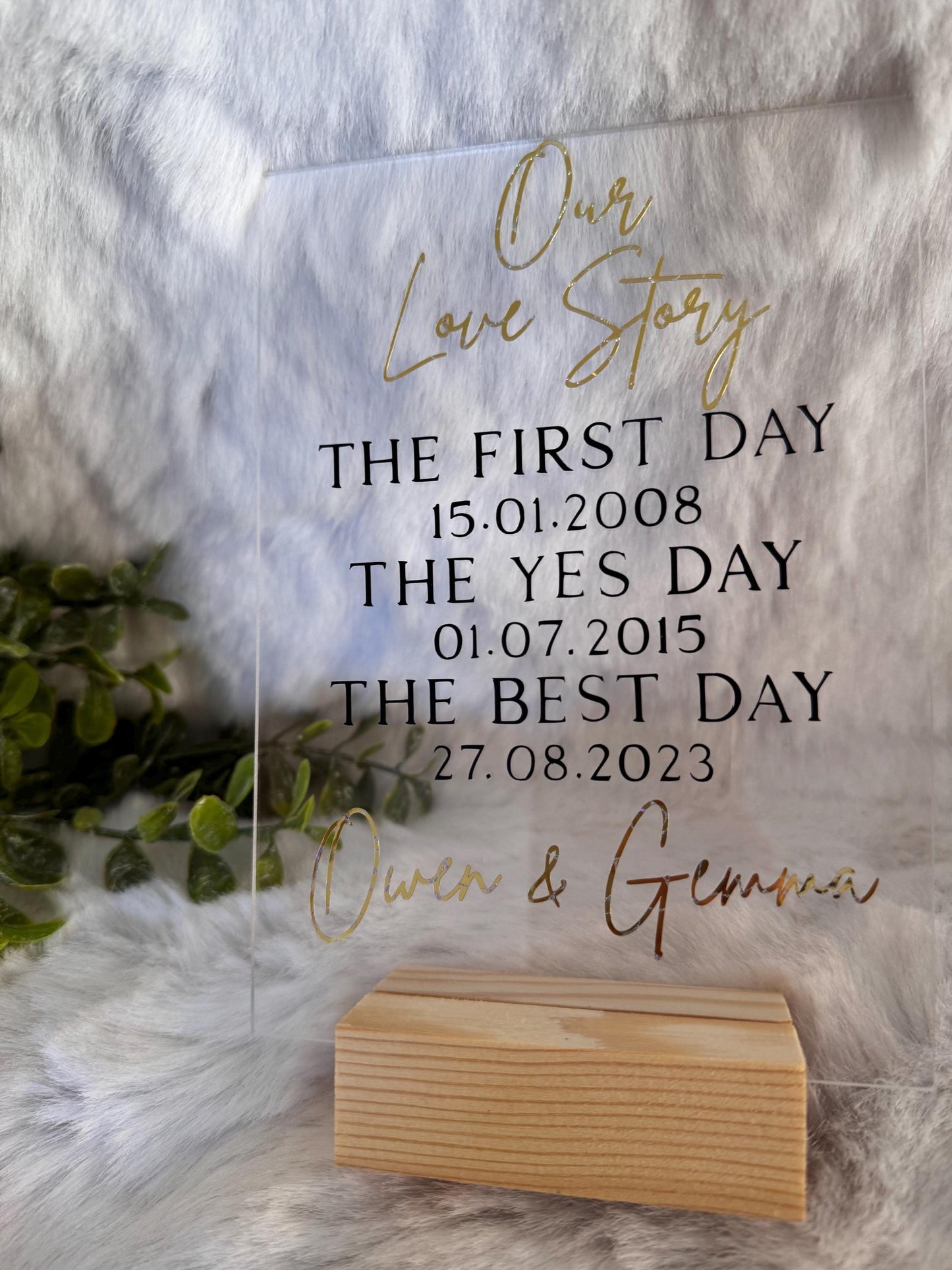 Personalised wedding gift | Acrylic plaque | Anniversary Gift