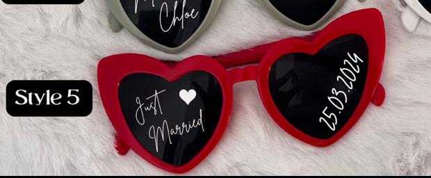 Wedding sunglasses, wedding photo prop, wedding day, memento