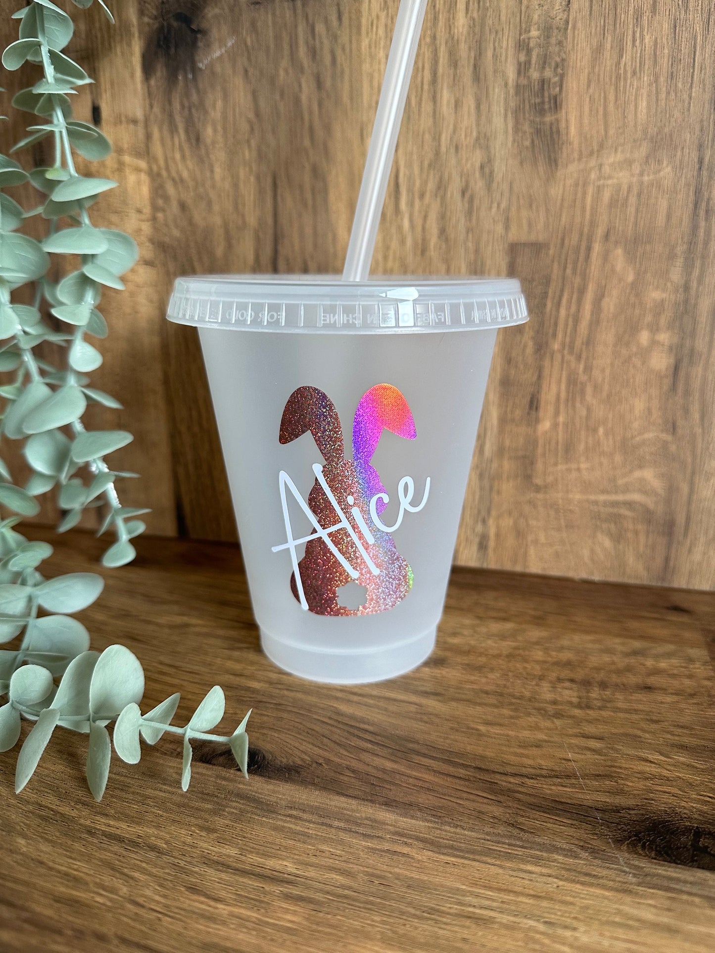 Children’s Easter cold cup | With lid and straw | Easter Bunny | Easter Gifts