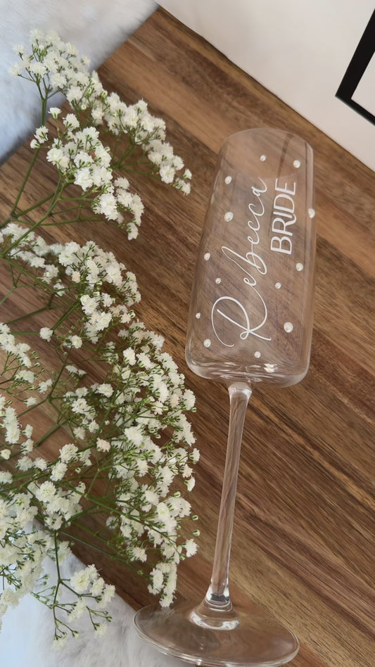 Personalised Pearl Wedding Flute