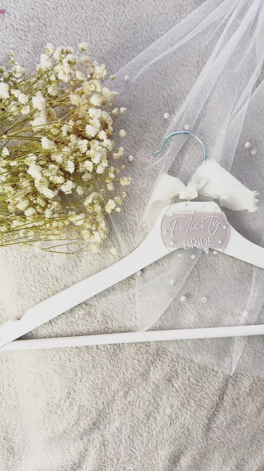 Personalised wedding hanger tags