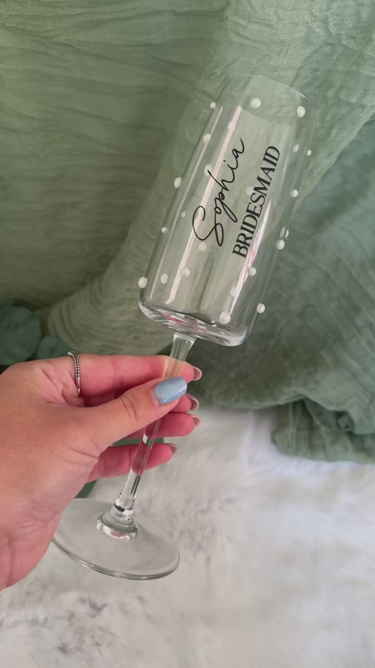 Personalised Pearl Wedding Flute