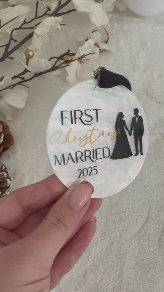 First Christmas married 2025 bauble