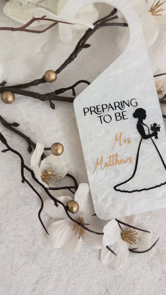 Marble bridal door hanger