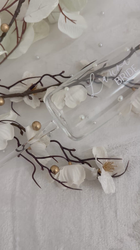 Personalised Pearl Wedding Flute