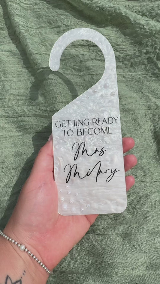 Marble bridal door hanger